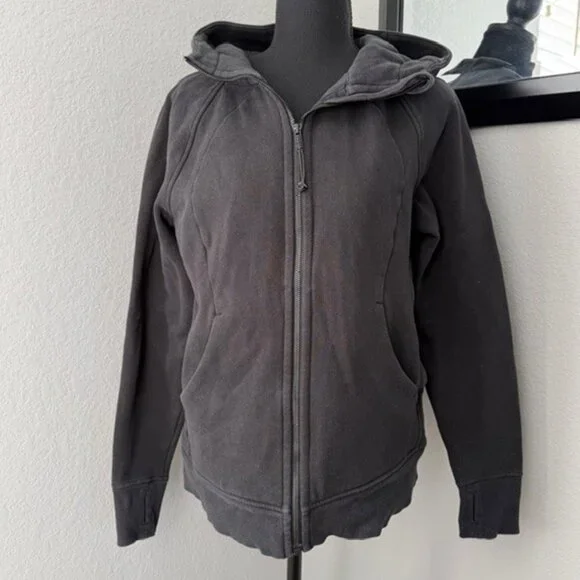 LULULEMON Scuba Full Zip Hoodie Sweatshirt Black Sz 10 - Picture 3 of 14